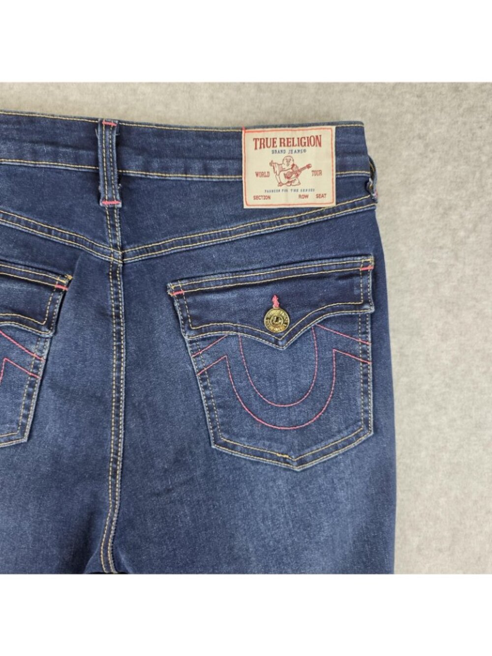 True Religion Halle Jeans Womens 29 Dark Wash High Rise Skinny Flap NWT - Picture 7 of 12